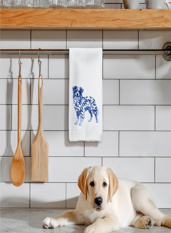 Tzhim Australian Shepherd Gifts Kitchen Towels, Blue and White Chinoiserie Australian Shepherd Hand Towels, Aussie Gifts Dish Towels Dishcloths Tea Towel for Kitchen, Dog Lover Gift, 16x24in - Image 4